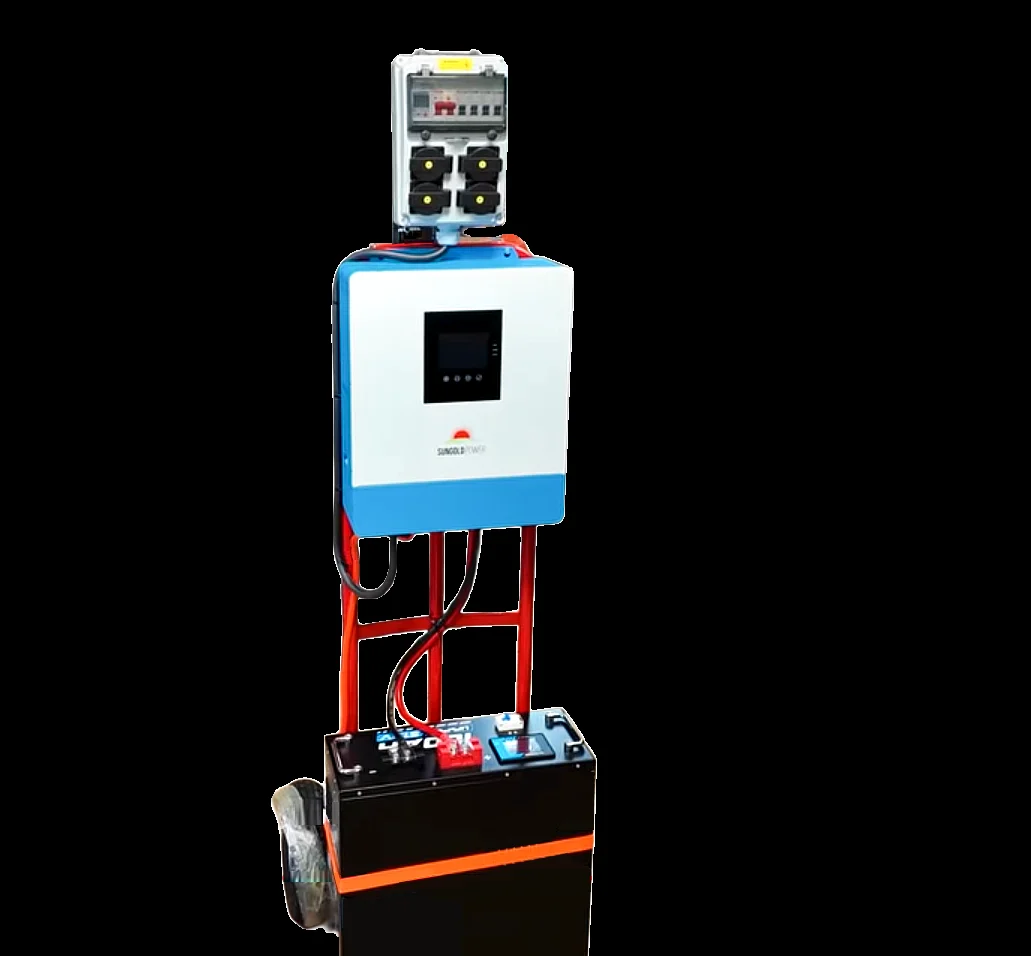 Hand-truck mounted solar battery installation